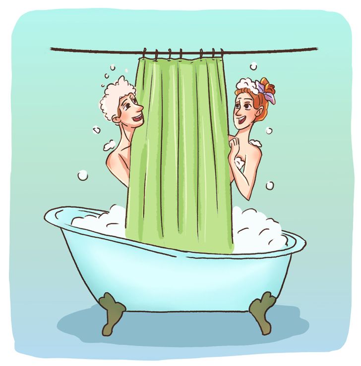 Две сестры принимают душ вместе гиф