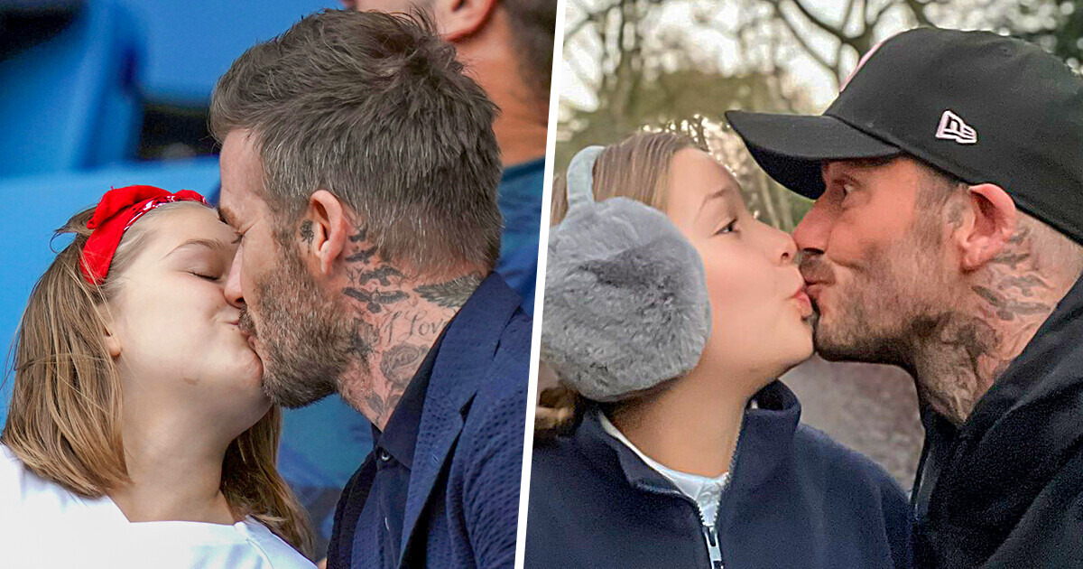 David Beckham's Lip Kiss With Daughter Sparks Discussion: Here's Why He  Does It / Bright Side