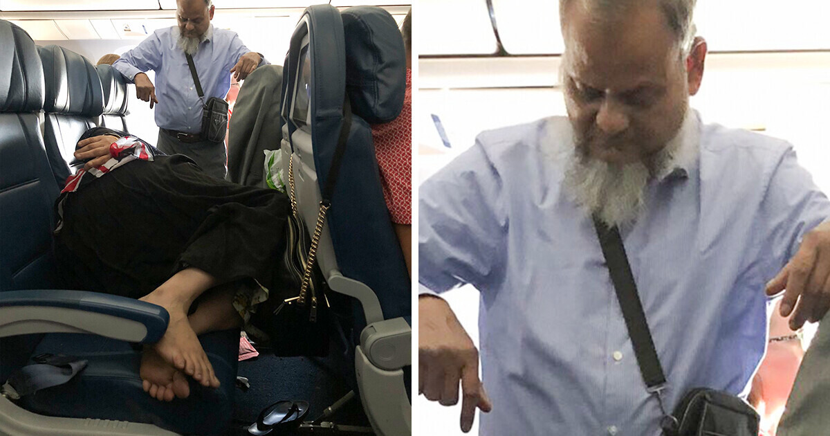 A Man Stands for 6 Hours on a Flight for a Noble Reason A Man Stands for 6 Hours on a Flight for a Noble Reason