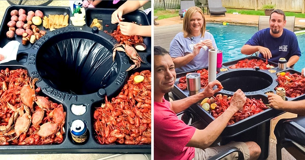A Table With a Built-In Trash Can That Devours All of Your Leftovers Will Turn Your Meal Time Into a Pleasant Feast A Table With a Built-In Trash Can That Devours All of Your Leftovers Will Turn Your Meal Time Into a Pleasant Feast