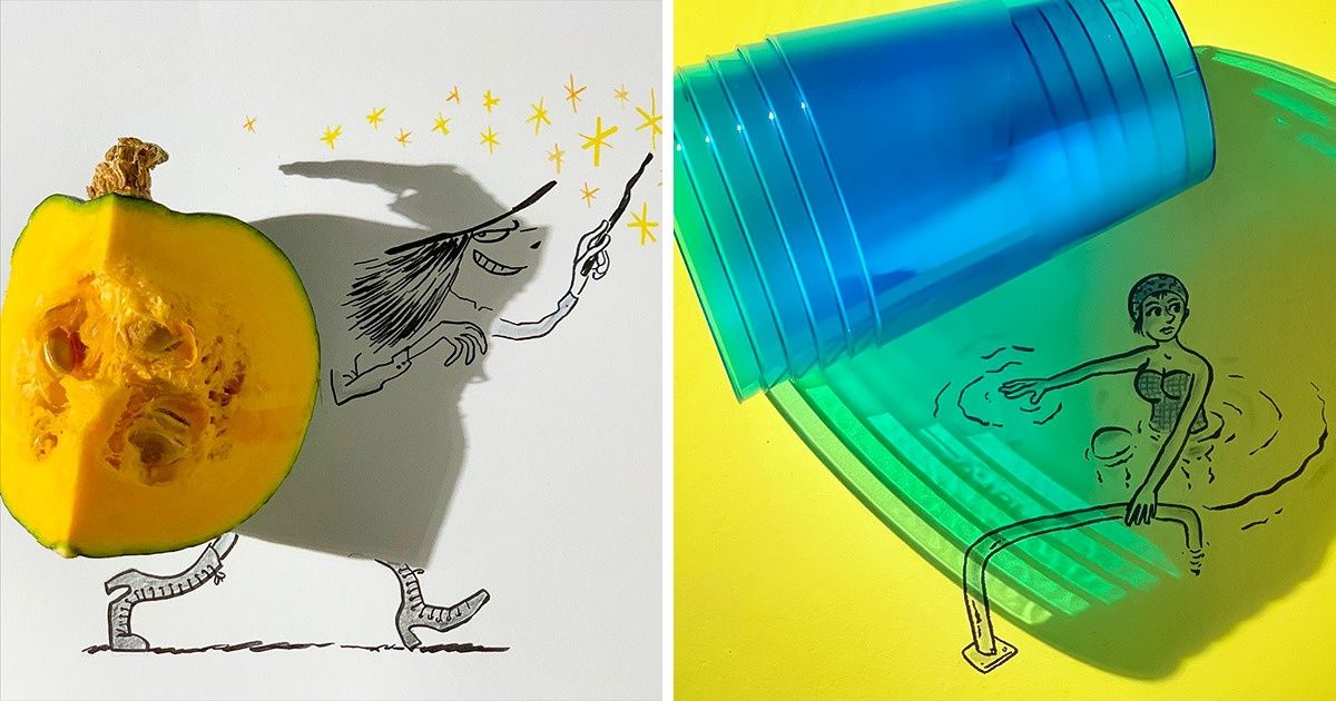A Belgian Artist Uses Shadows to Bring Objects to Life With Strokes of Genius A Belgian Artist Uses Shadows to Bring Objects to Life With Strokes of Genius