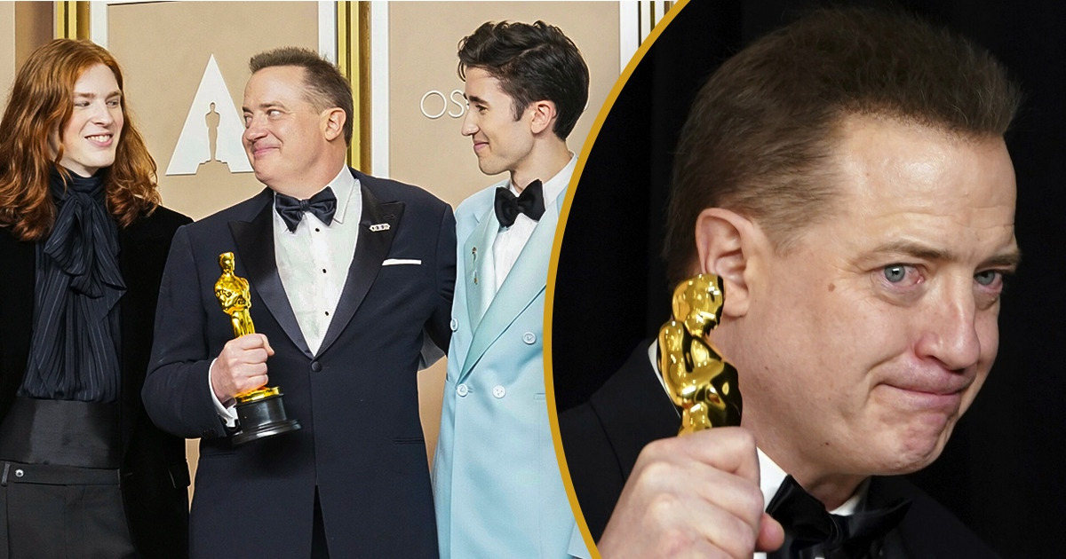 Brendan Fraser Cries His Heart Out While Accepting His First Oscar Surrounded by His Family Brendan Fraser Cries His Heart Out While Accepting His First Oscar Surrounded by His Family