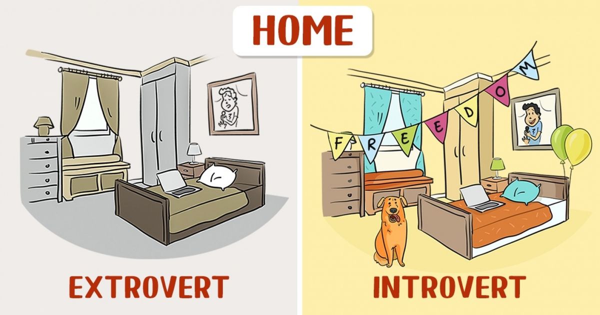 12 Illustrations Showing How Introverts and Extroverts See the World