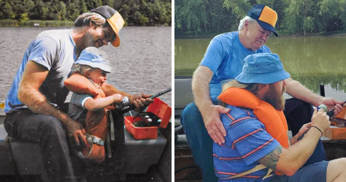 15+ People Recreated Their Old Pics to Time-travel to Their Happiest Times