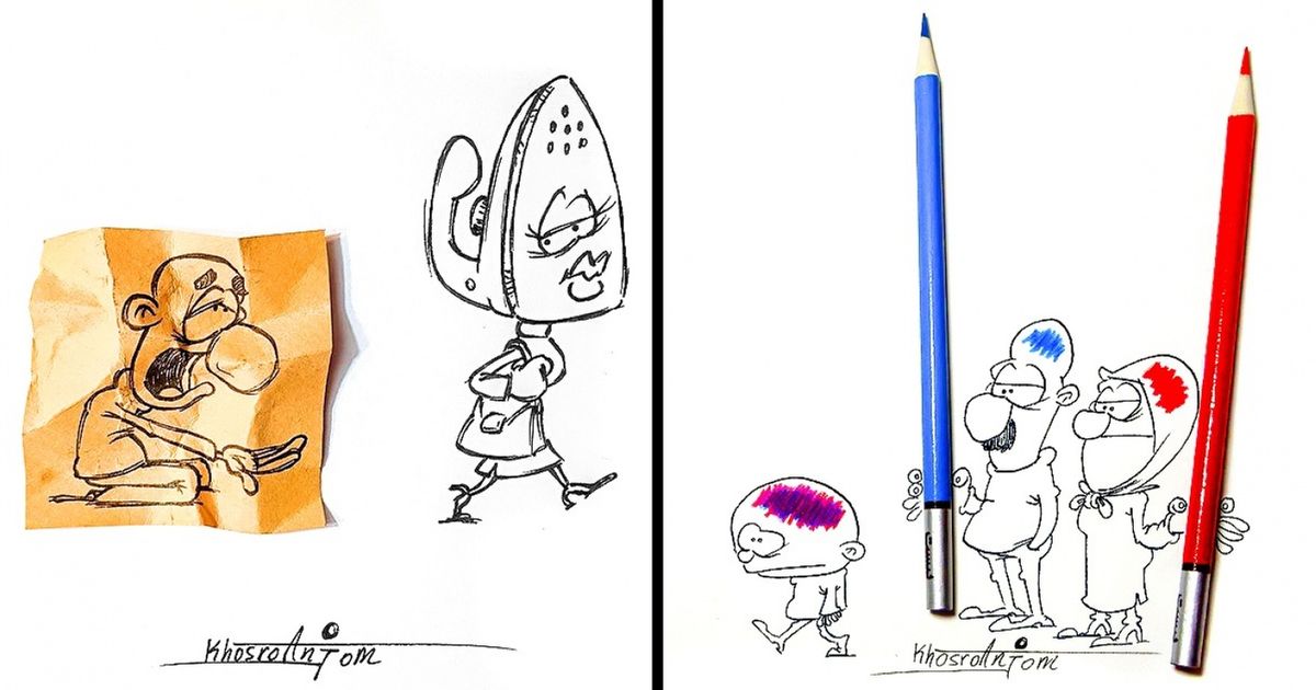 Iranian Artist Explains the Nature of Our Life With a Pencil And a Few Things