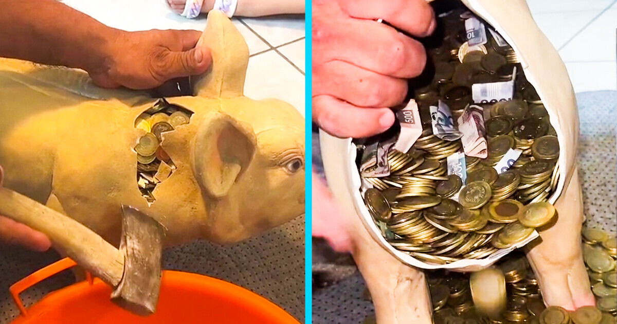 A Man Saves for Two Years and Surprises Everyone When He Breaks His Piggy Bank A Man Saves for Two Years and Surprises Everyone When He Breaks His Piggy Bank