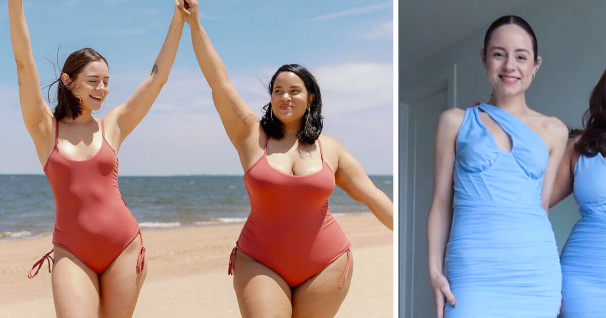 “Style Not Size,” 2 Friends Dress in Same Outfits to Prove Fashion Can Be For Anybody