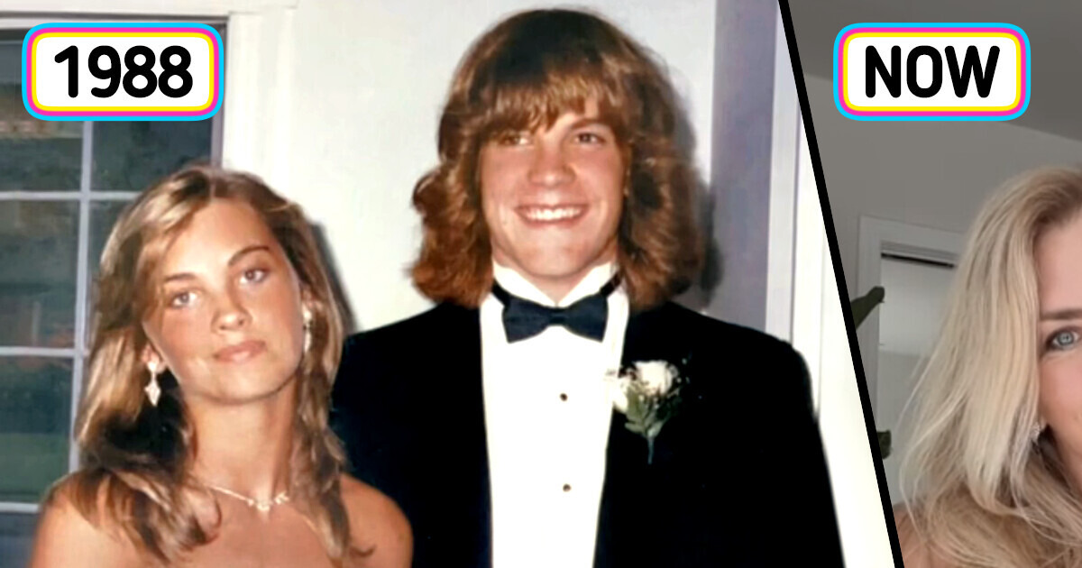 “He’s Got the Same Hair,” Couple Recreates Old Prom Pictures, Showing Their Timeless Bond