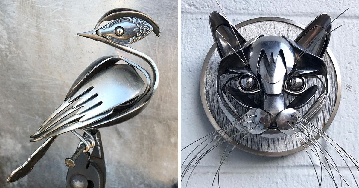 An Artist Makes Sculptures Out of Recycled Silverware That Are More Than Just Art An Artist Makes Sculptures Out of Recycled Silverware That Are More Than Just Art