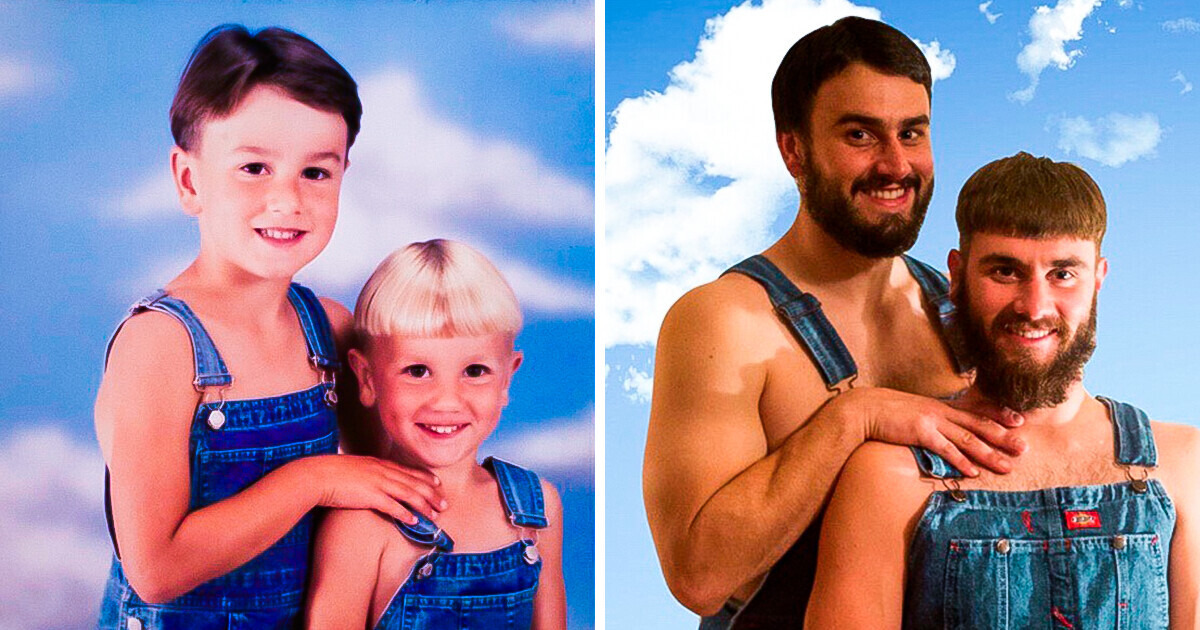 10 Adorable Times People Recreated Their Childhood Photos