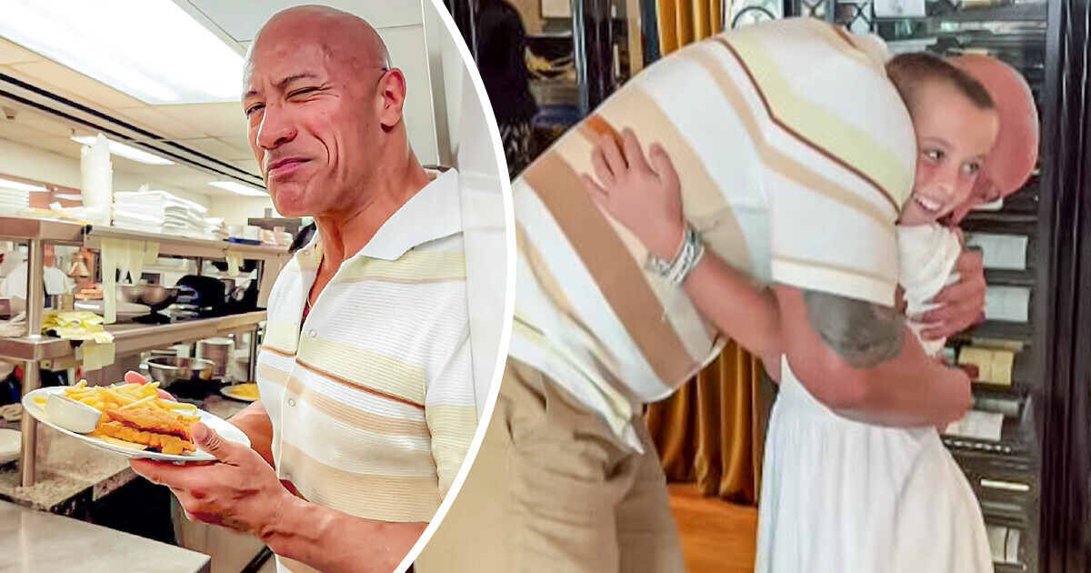 Dwayne Johnson Works as a Waiter to Surprise a Fan Who Is Battling Cancer Dwayne Johnson Works as a Waiter to Surprise a Fan Who Is Battling Cancer