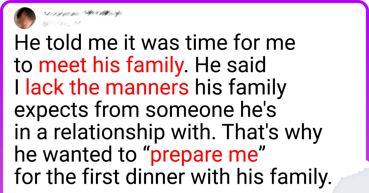 If I Should Leave My Boyfriend for Signing Me Up for a SOCIAL ETIQUETTE CLASS Before Meeting His Parents