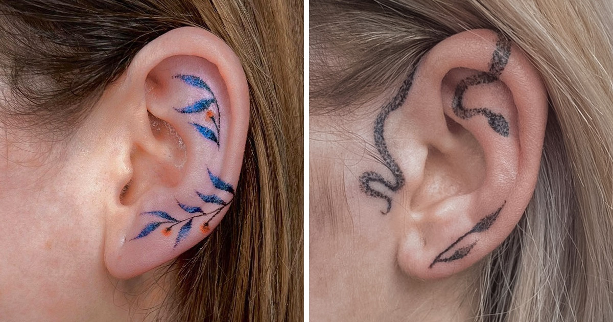 Ear Tattoos 31 Gorgeous Creative And Mostly Tiny Tats  Behind ear  tattoos Ear tattoo Inner ear tattoo