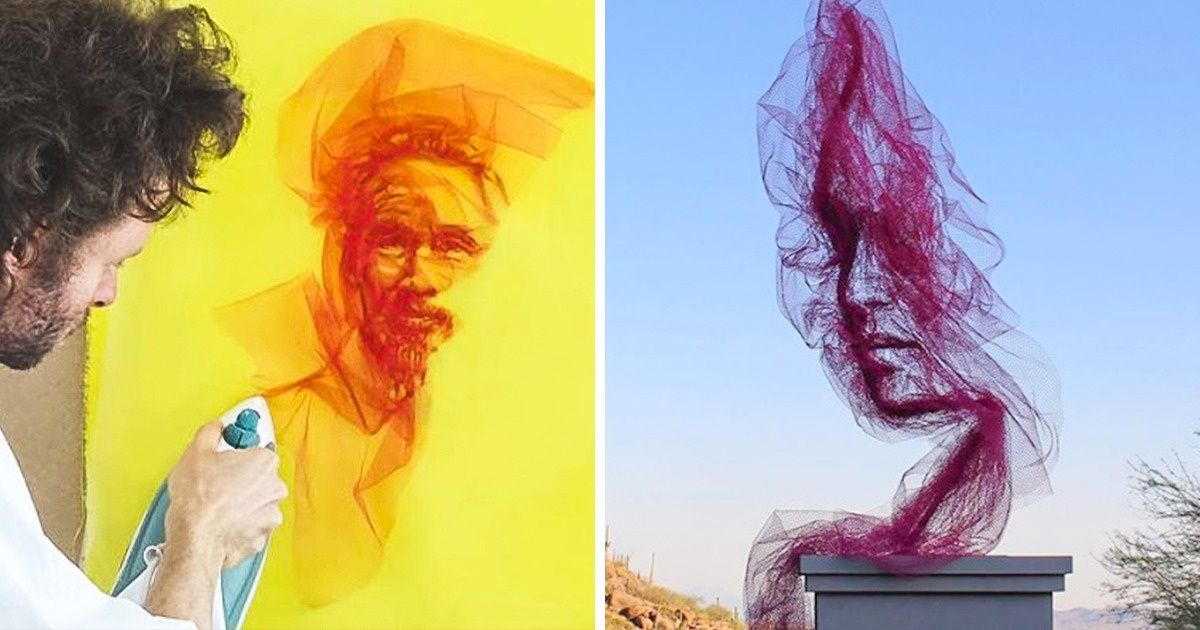 An Artist Creates Show-Stopping Portraits With Just an Iron and Tulle