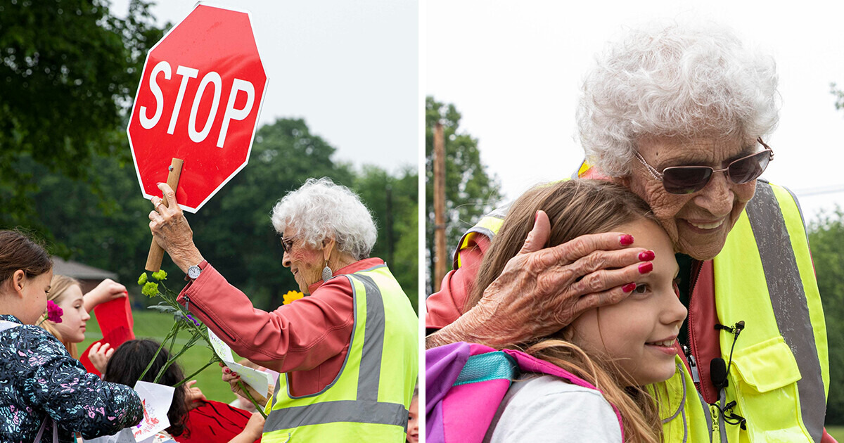 An 87-Year-Old Crossing Guard Retires After 55 Years; Local Children Repaid Her With a Tender Surprise An 87-Year-Old Crossing Guard Retires After 55 Years; Local Children Repaid Her With a Tender Surprise