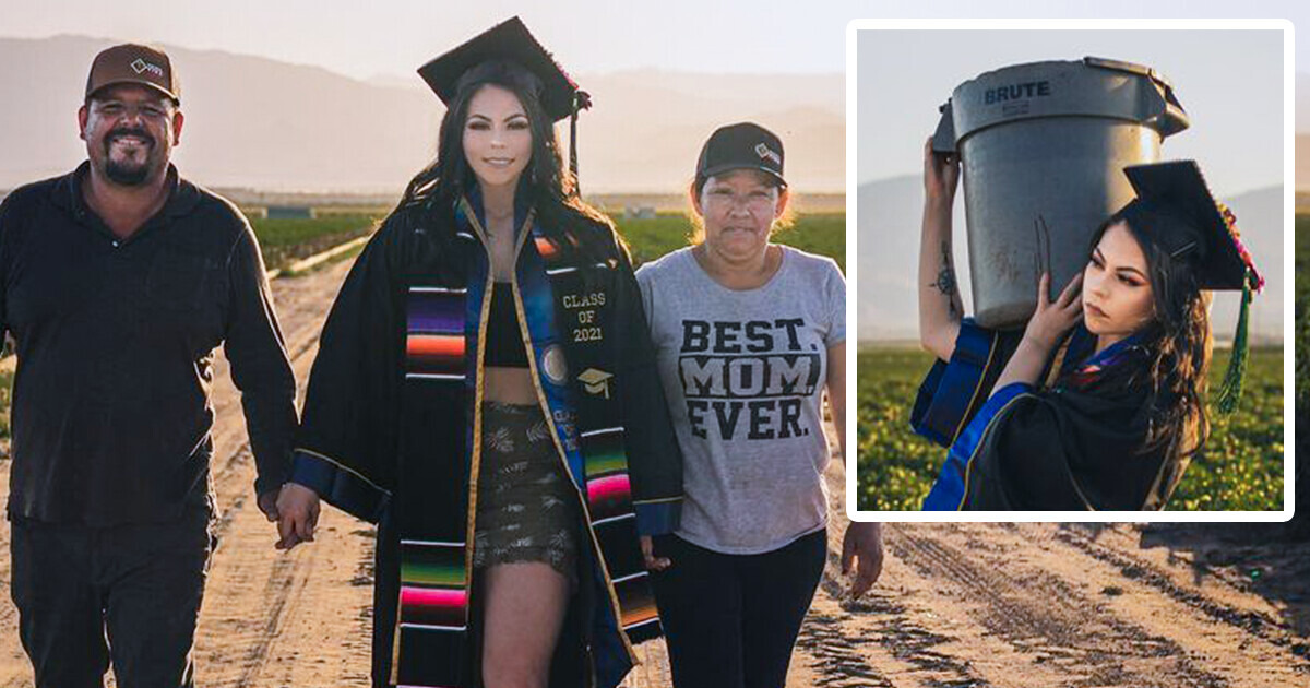 I Took Graduation Pics in the Field Where My Parents Work to Honor Their Sacrifices