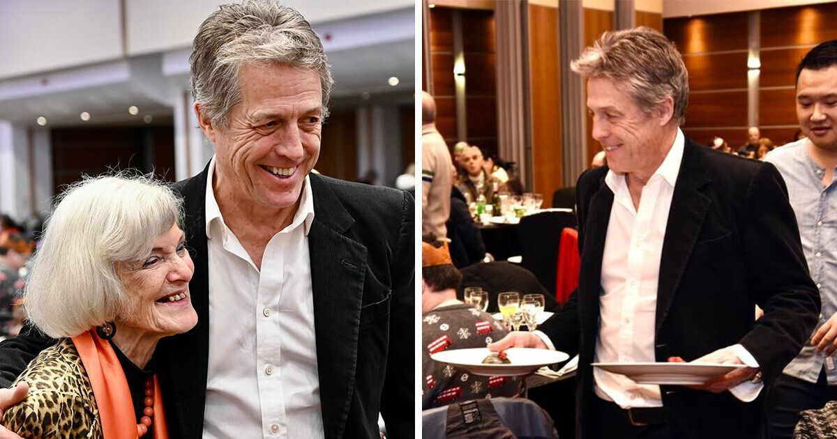 Hugh Grant Spreads Holiday Cheer by Serving Christmas Meal to 500 Elderly Residents in London