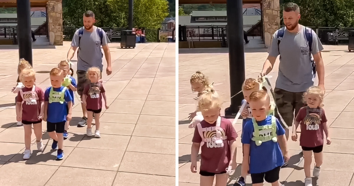“Are They Rescues?” Father of 5 Uses Leashes to Keep His Children Safe, and People Quickly Jump to Judge “Are They Rescues?” Father of 5 Uses Leashes to Keep His Children Safe, and People Quickly Jump to Judge