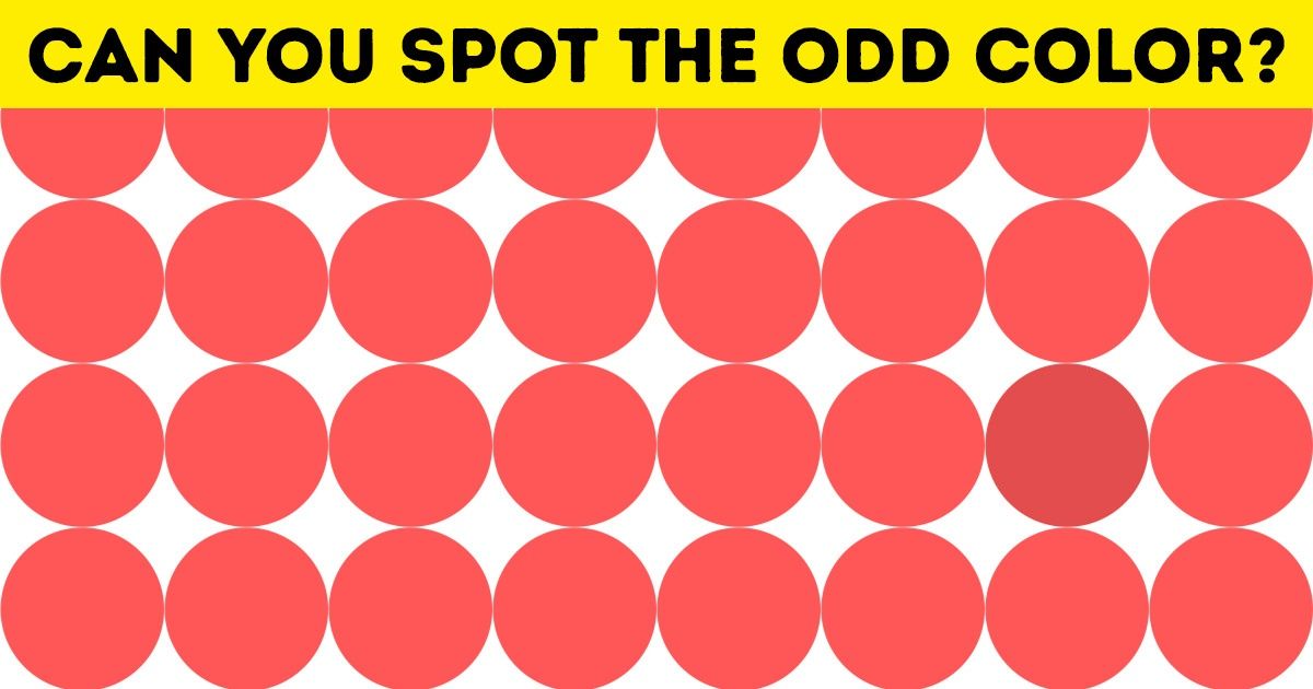 Challenge: Only People With Perfect Color Perception Can Spot the Odd Colors
