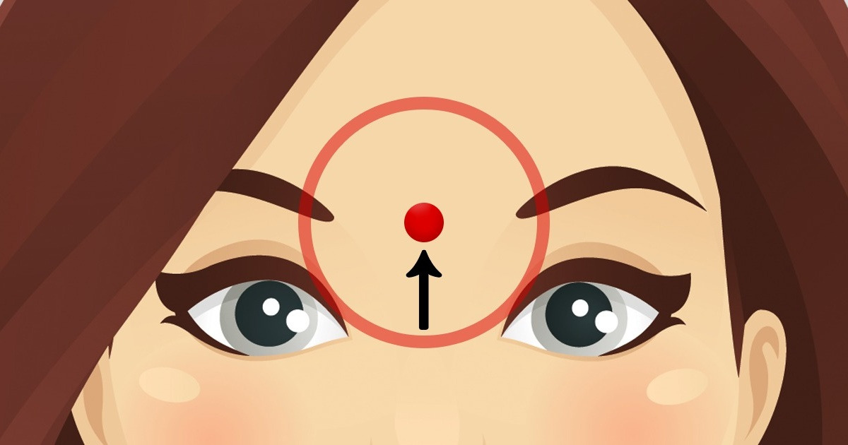 What happens if you massage this point on your forehead