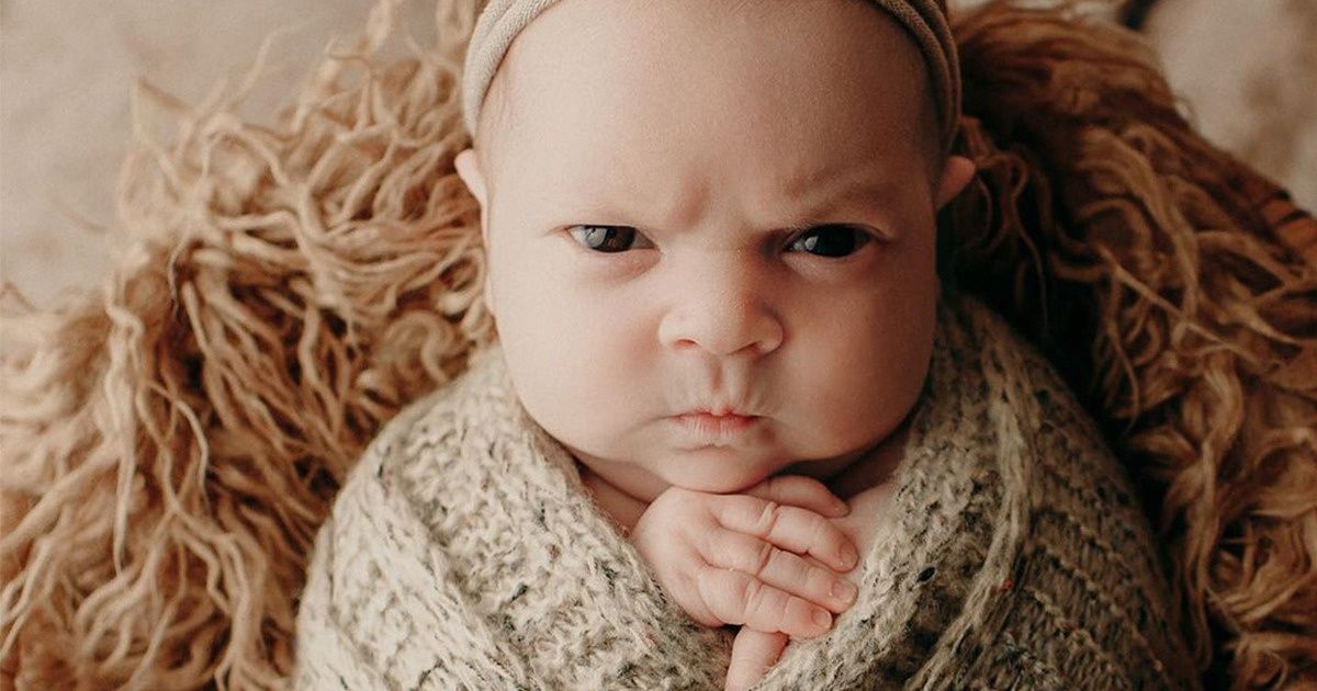 A Newborn Girl Mean Mugs During a Photoshoot, and Her Pics Might Be the Best Thing You’ll See Today