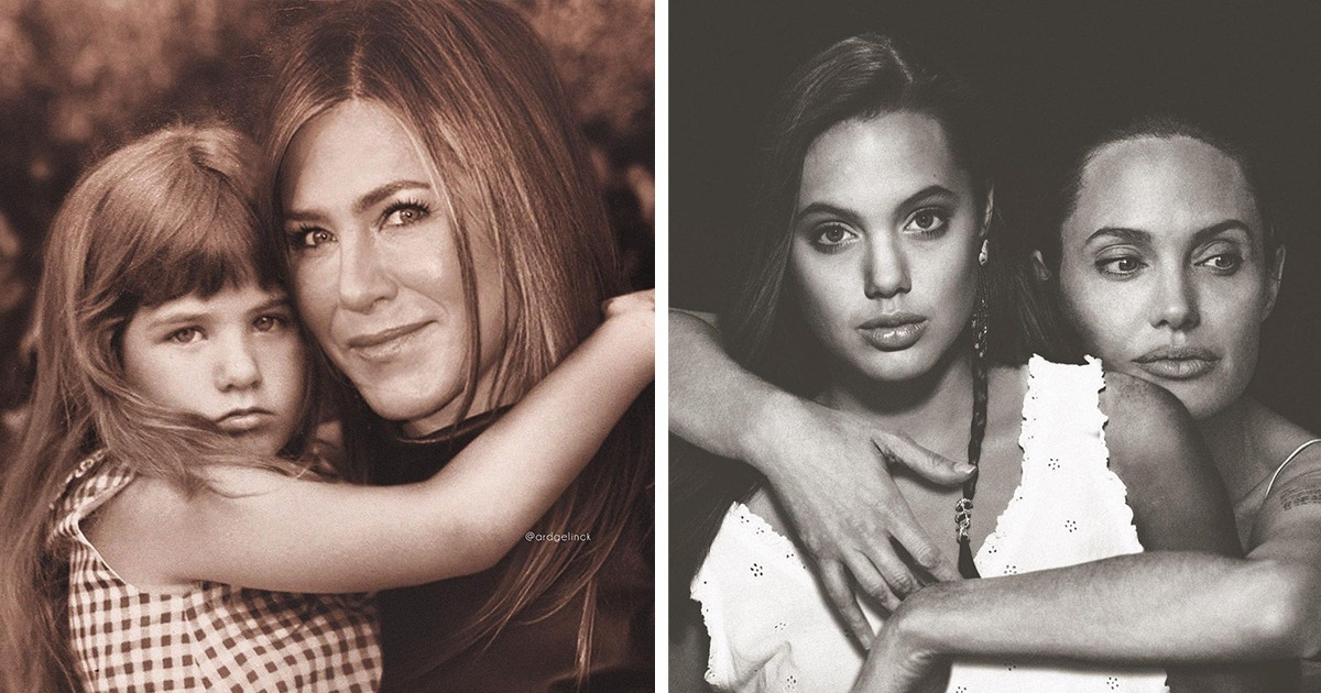 An Artist Creates Images of Celebrities in Which They Meet Their Younger  Selves / Bright Side