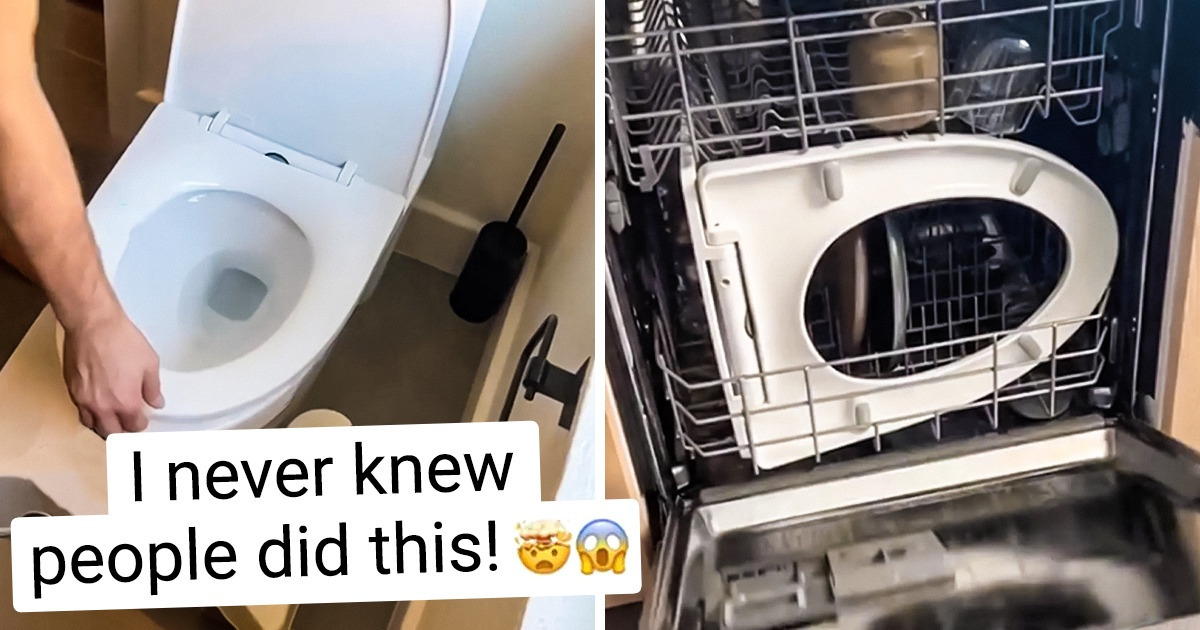 Man Sparks Tons of Comments by Putting Toilet Seat in the Dishwasher ...