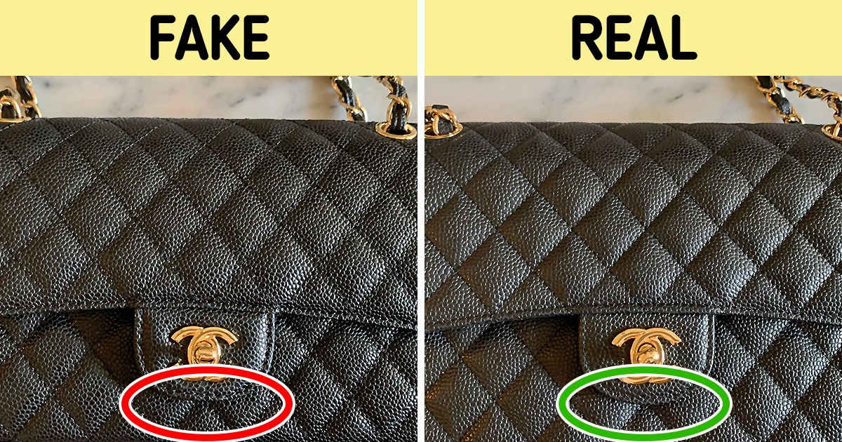 Chanel classic flap real vs fake hot sale