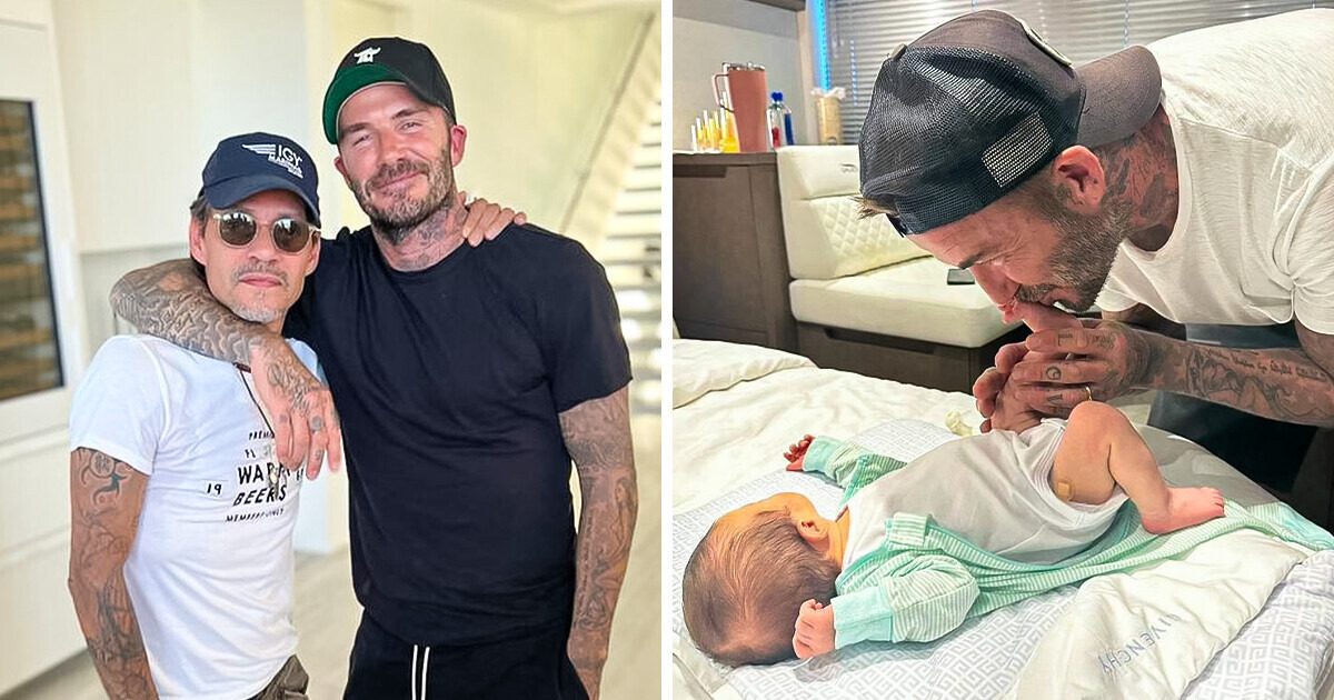 David Beckham Meets Marc Anthony’s Newborn, and It’s Not the First ...