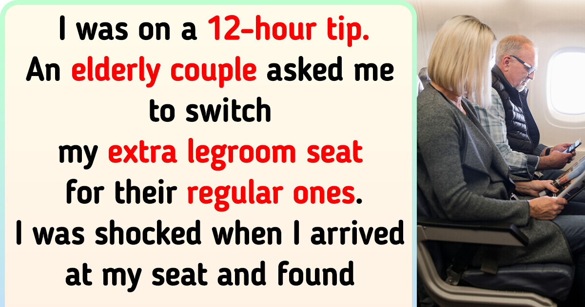 An Elderly Couple Tried to Steal My Extra Leg Room Seat on 12 Hour Flight An Elderly Couple Tried to Steal My Extra Leg Room Seat on 12 Hour Flight