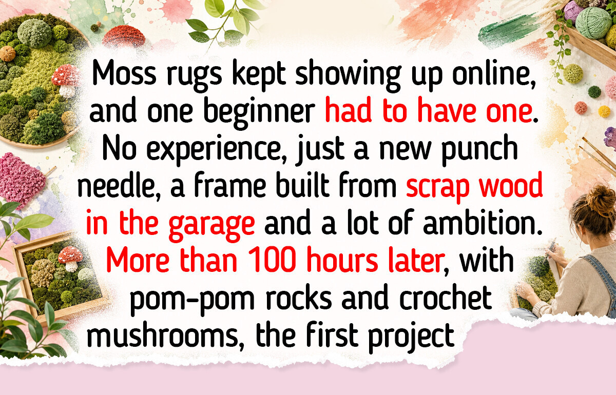 12 First Rugs, Most Made With a Tufting Gun or Punch Needle, Like a 100-Hour Moss Rug
