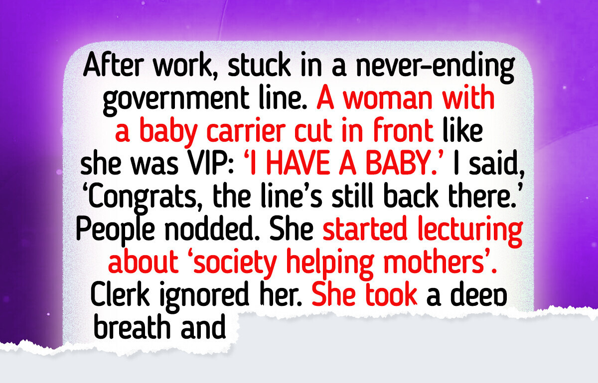 I Refused to Let a Mom With a Baby Cut in Line—And Her Answer Was Completely Unpredictable