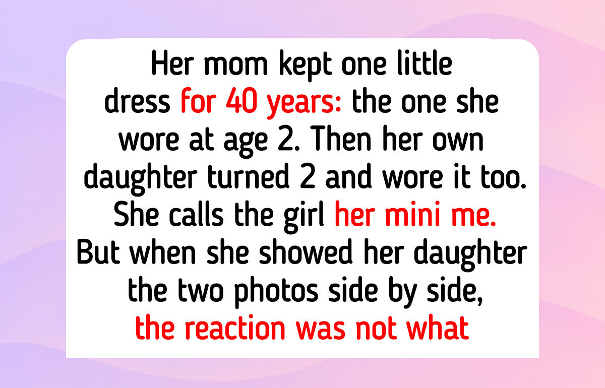10 Family Photos of Moms and Kids at the Same Age, Like a Dress Saved for 40 Years
