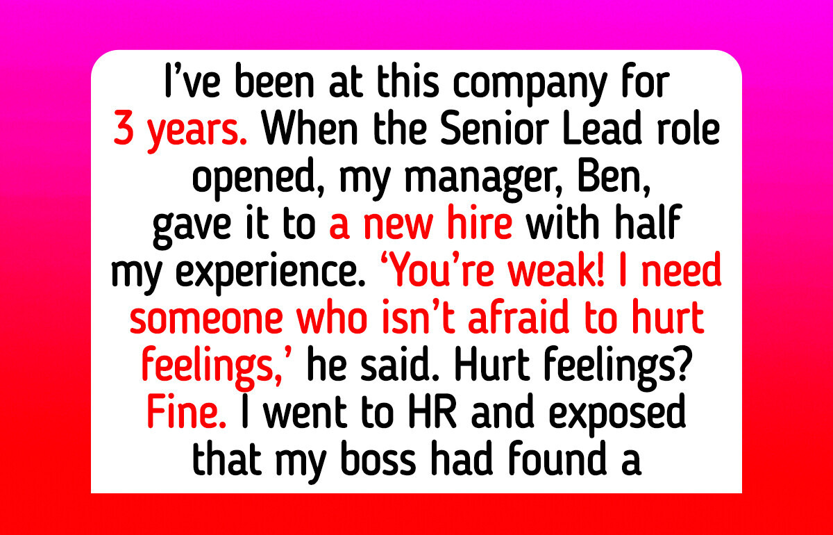 My Manager Gave My Promotion to a New Hire Because I Was "Too Kind"—I Went to HR
