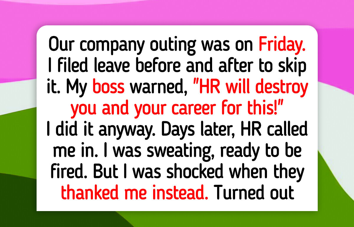 I Refuse to Attend My Office’s Mandatory Outing—My Boss Threatened to Fire Me I Refuse to Attend My Office’s Mandatory Outing—My Boss Threatened to Fire Me