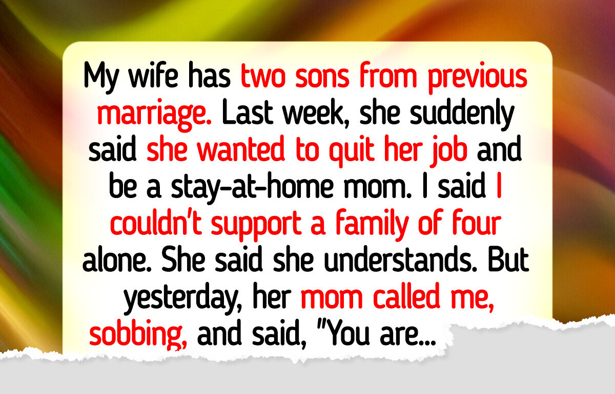 I Won’t Be Humiliated by My MIL, but I Refuse to Let My Wife Be a Stay-at-Home Mom I Won’t Be Humiliated by My MIL, but I Refuse to Let My Wife Be a Stay-at-Home Mom