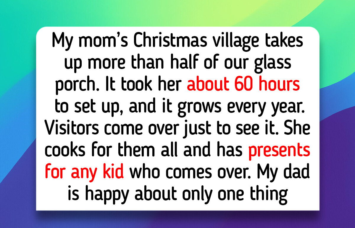12 Christmas Villages Families Unpack Every November, Like a Mom’s Village That Fills Half a Glass Porch