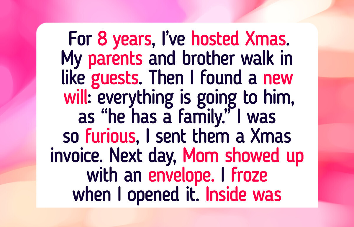 My Parents Excluded Me From the Inheritance, So I Refuse to Host Christmas Dinner for Free My Parents Excluded Me From the Inheritance, So I Refuse to Host Christmas Dinner for Free