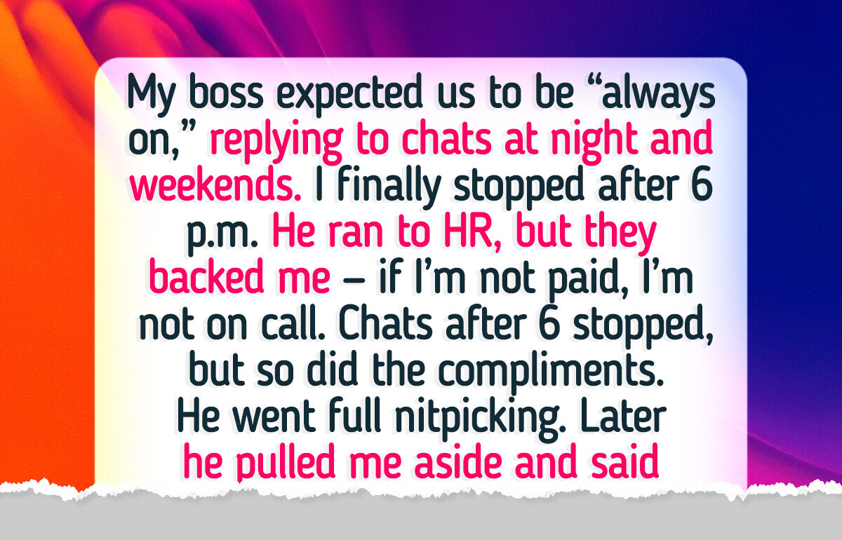 I Refused to Answer Work Chats After 6 PM—Now My Boss Involved HR I Refused to Answer Work Chats After 6 PM—Now My Boss Involved HR