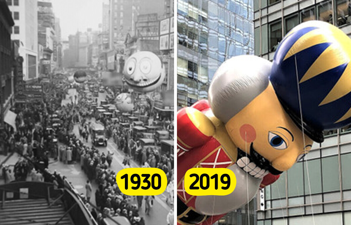 100 Thanksgiving Parades Since 1924: 5 Then-and-Now Photos, Like the Years Balloons Were Let Go Over the City