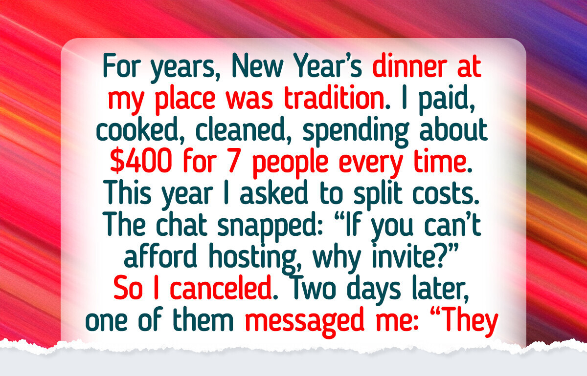 I Canceled New Year Dinner at My Place—I Won’t Pay Again for Everyone