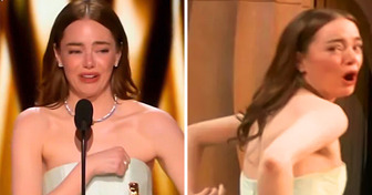 Emma Stone Suffers a Wardrobe Malfunction as She Accepts Oscar for Best Actress