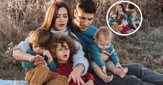 15 Christmas Card Photos and the Outtakes Families Almost Sent, Like a Family of Five Mid-Scramble