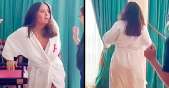 Salma Hayek Suffers Wardrobe Malfunction While She Dances in Her Bathrobe
