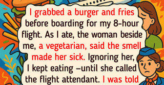 I Ate a Burger Next to a Vegetarian Lady on a Flight and She Made a Scene