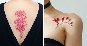 20+ Red Ink Tattoos That Show There’s a New Trend in Town