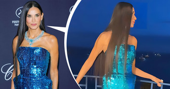 "Ridiculous," Demi Moore Rocks a Shiny Blue Gown, but People Are Urging Her to Cut Her Long Hair