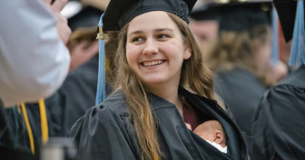 An Empowered Mother Graduates With Her 10-Day-Old Baby Tucked in Her Graduation Gown
