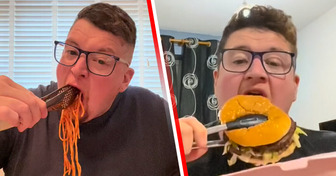 The Heartbreaking Reason Why This Man Only Eats With Metal Tongs
