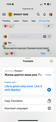 Comment with image on Bright Side